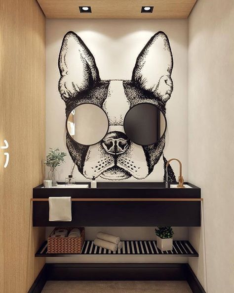 Interior Design & Decor on Instagram: “Oh My Dog by @premazzifavoritointeriores / SaoPaulo, Brazil 😍 #bathroom #powderroom #decor #interior #interiors #interiores #interiordesign” Dog Bathroom, Dog Grooming Salons, Kids Interior Design, Pet Hotel, Home Design Decor, Kids Decor, My Dog, 인테리어 디자인, Bohemian Decor