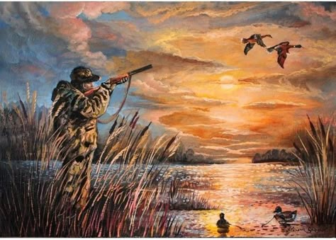 Duck Hunting Painting Canvas, Duck Hunting Art, Duck Hunting Painting, Antler Art Drawing, Hunting Artwork, Hunting Drawings, Waterfowl Art, Hunting Painting, Christmas Pebble Art