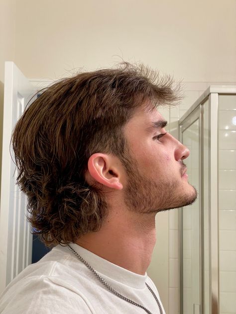 mullet Blended Mullet Men, Long Modern Mullet Mens, Short Mullet Middle Part Mens, Medium Length Mullet Men Straight Hair, Feathered Mullet Men, Guy Hairstyles Mullet, Shaggy Modern Mullet, Medium Length Hair Men Mullet, Subtle Mullet Men Straight Hair