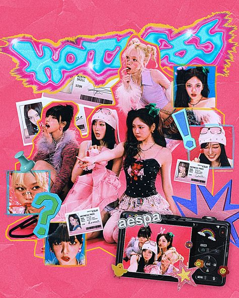 aespa hot mess poster #karina #winter #giselle #ningning #aespa #hotmess #aespaposter #graphicdesign #poster #wallprint #kpopedit #kpop Giselle Ningning, Magazine Design Cover, Winter Giselle, Royal High Outfits Ideas Cheap, Y2k Photos, Karina Winter, Aespa Kpop, Y2k Posters, Pop Magazine