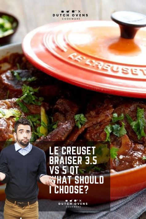 LE CREUSET BRAISER 3.5 vs 5 QT – WHAT SHOULD I CHOOSE? Braiser Recipes, Le Creuset Braiser, Braising Recipes, Chicken Vegetable Stew, Le Creuset Recipes, Le Creuset Dutch Oven, How To Cook Meatloaf, Panini Sandwich, Dutch Ovens