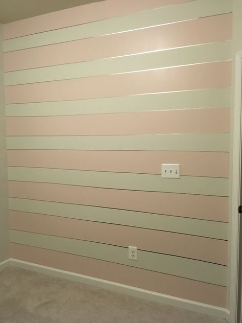 Blush wall with warm gray stripes, accented with silver washi tape... Kids Boho Room, Striped Accent Wall, Washi Tape Wall, Blush Walls, Tape Wall, Stripped Wall, Closet Renovation, Striped Room, Boho Kids