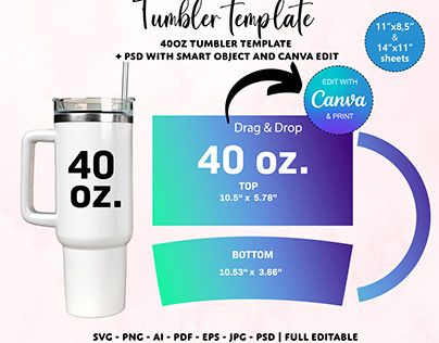 Check out new work on my @Behance profile: "40oz Tumbler Template, Tumbler Sublimation template" http://be.net/gallery/190955633/40oz-Tumbler-Template-Tumbler-Sublimation-template Sublimation 40 Oz Tumbler, Sublimation Tumbler Wrap Size Chart, Tumbler Template Cricut Free, 40oz Sublimation Tumbler Ideas, 40 Oz Sublimation Tumbler Designs, Tumbler Sublimation Template, Sublimation Templates, Sublimation Ideas Projects Inspiration, Cricut Supplies