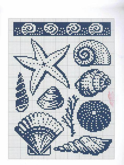 Cross Stitch Sea, Tapestry Crochet Patterns, Crochet Tapestry, Cross Stitch Patterns Free, Free Cross Stitch, Tapestry Crochet, Crochet Chart, Knitting Charts, A Cross