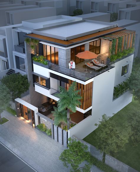 Careers Rumah Moden, Philippines House Design, 3 Storey House Design, Home Designs Exterior, Philippine Houses, Exterior Drawing, A Modern House, 2 Storey House Design, House Facades