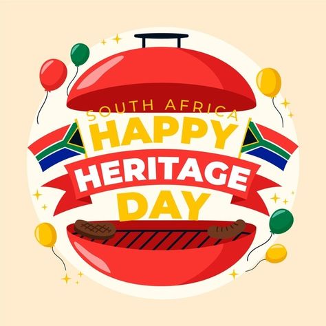 Happy heritage day with grill Free Vecto... | Free Vector #Freepik #freevector #design #flag #celebration #happy Happy Heritage Day Quotes, Heritage Day Poster, Happy Heritage Day, Heritage Day South Africa, Barbeque Design, Bbq Theme, Grill Logo, Heritage Day, Restaurant Social Media