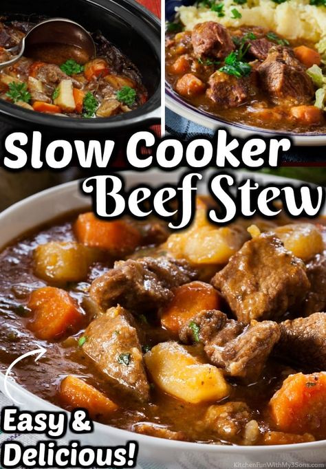 Easy Slow Cooker Beef Stew, Slow Cooker Beef Stew Easy, Homemade Chicken And Noodles, Seasonal Meals, Slow Cooker Venison, Easy Beef Stew Recipe, Venison Stew, Crockpot Recipes Beef Stew, Yukon Potatoes