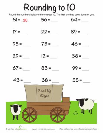 Worksheets: Rounding to the Nearest 10 Rounding To The Nearest 10, Maths Activity, Numbers 1 100, 3rd Grade Math Worksheets, Mathematics Worksheets, Learn Math, Activity Workbook, Math Place Value, 2nd Grade Math Worksheets