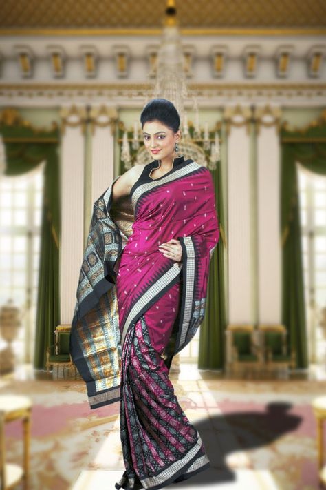 Sambalpuri Dress Design, Pata Saree, Sambalpuri Dress, Sambalpuri Saree, Elegant Sarees, Alpona Design, Saree Women, Saree Wearing, Girl Drawing Sketches