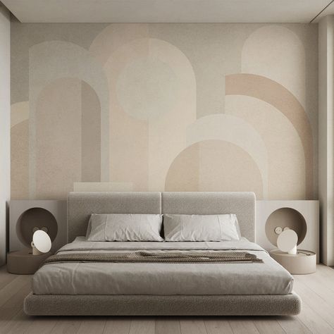 Self Adhesive Temporary Removable Vinyl Wallpaper Or Polyester Wallpaper with Nude Beige, Brown Abstract Arches Geometric Shapes Boho Style Wall Decal. Great for Bedroom, Living Room, Hallway, Bathroom. You can use the Peel and Stick Smooth or Canvas Texture Vinyl application, you can choose to use Light Textured Peel and Stick Fabric Material or Pre-Pasted Traditional Paper. We have a unique approach to each of your orders. Don't hesitate to contact us with the wall dimensions (height and width Geometric Design Wallpaper, Boho Wallpaper Wall, Removable Wallpaper Accent Wall Living Room, Texture Wall For Living Room, Bedroom Wall Wallpaper Design, Texture Paint Bedroom, Graphic Wallpaper Bedroom, Wallpapers In Bedroom, Beige Wallpaper For Bedroom