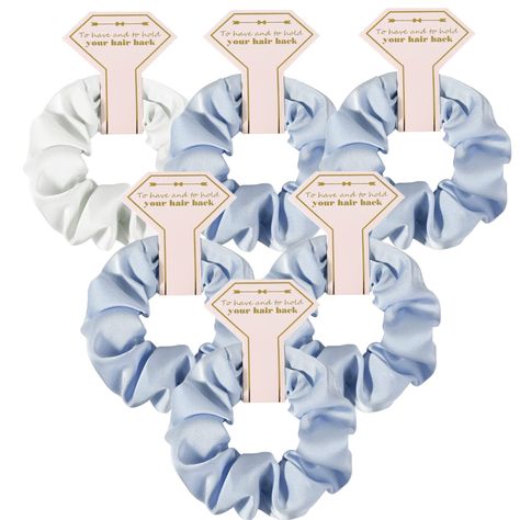 PRICES MAY VARY. Good ideas Scrunchies bulk pack includes 6pcs hair Scrunchies gifts for the bridesmaid.1pcs for you and 5pcs for your friend, Perfect as bachelorette party favors and bridesmaid gifts! High quality Hair elastic scrunchy with a diamond card"to have and to hold Your Hair Back" Exquisite bronzing decorative cards is very cute! Bridesmaid hair ties make of matte, twill satin fabric with good texture, durable, soft and stretchable enough Beautiful decoration that can be used easily.T Bachelorette Hair, Wedding Hairband, Bachelorette Party Planning, Bridesmaid Boxes, Bachelorette Themes, Gift For Wedding, Bridesmaid Party, Bridesmaid Proposal Box, Bridesmaid Proposal Gifts