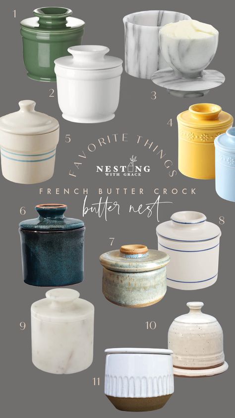 Why you Need a French Butter Crock (Butter Nest) instead of a Butter Dish - Nesting With Grace Butter Churn Decor Ideas, Pottery Butter Dishes, Butter Bell, Nesting With Grace, Favorite Things Party, French Butter, Butter Crock, Churning Butter, Best Butter