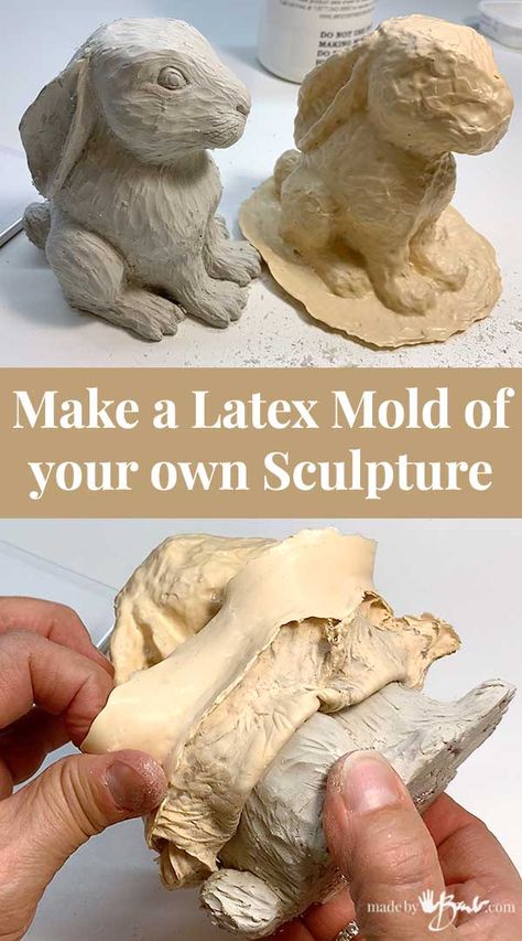 Make a Latex Mold of your own Sculpture - Made By Barb - stretchable How To Make Silicone, Large Silicone Molds, Diy Silicone, Concrete Diy Projects, Concrete Crafts, Cement Crafts, Concrete Projects, Concrete Art, Hand Molding