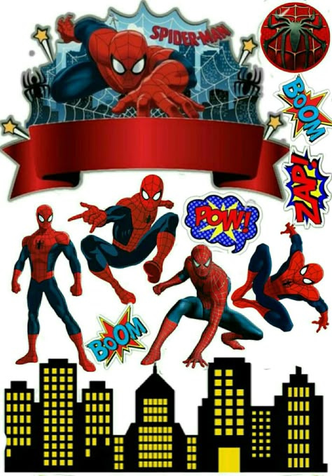 Spiderman Cake Topper Printable Free, Spiderman Cake Topper Printable Hd, Topper Spiderman Free Printables, Spiderman Topper Printable, Spiderman Cake Topper Printable, Topper Spiderman Birthday, Cake Topper Spiderman, Topper Spiderman, Diy Cake Topper Printable