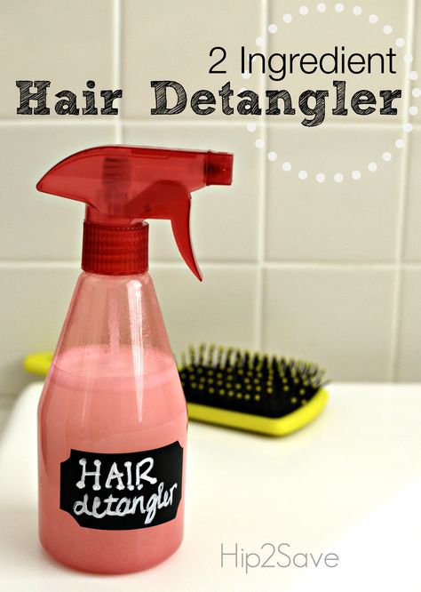 Homemade Hair Detangler Spray (Only 2 Ingredients) by Hip2Save Homemade Detangler For Black Hair, Hair Detangler For Black Hair, Diy Detangler Spray For Black Hair, Detangler Spray Diy Natural Black Hair, Diy Hair Detangler Spray Kids, Black Rapunzel, Diy Hair Detangler Spray, Diy Hair Detangler, Hair Detangler Spray