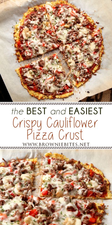 Easy Cauliflower Pizza Crust, Low Carb Veggie, Seafood Pizza, Cauliflower Pizza Crust Recipe, Crispy Cauliflower, Cauliflower Pizza Crust, Riced Cauliflower, Low Fat Low Carb, Low Carb Low Fat Recipes