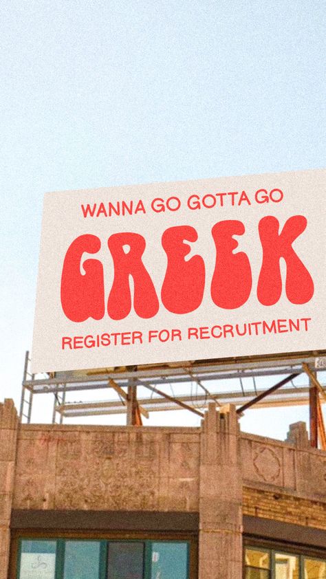 Recruitment Poster Sorority, Panhellenic Recruitment Graphics, Go Greek Graphics Panhellenic, Sorority Recruitment Graphics, Go Greek Graphics, Sorority Instagram Ideas, Sorority Graphics, Retro Pi, Panhellenic Sororities