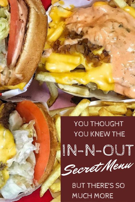 In-N-Out Secret Menu // You thought you knew this secret menu but there's SO MUCH MORE! 🍔🍟 In And Out Burger Secret Menu Style, In And Out Secret Menu Food, In N Out Secret Menu Items, In And Out, In And Out Burger, Secret Menu Items, Inn N Out, In N Out, In & Out