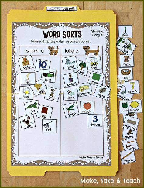 Word sorts for long and short vowel sounds. Great for small group instruction! Long And Short Vowel Sorting Activities, Teaching Short Vowel Sounds, Vowel Sounds Activities, Long And Short Vowel Sounds, Short E Sound, Short Vowel Activities, Word Sort Activities, Short E Words, Writing Sight Words