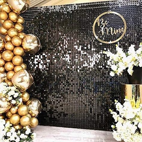 Sequin Wedding Decor, Festa All Black, Foil Backdrop, Shimmer Wall Backdrop, Glitter Backdrop, Sequin Wall, Foil Curtain, Sequin Backdrop, Gold Backdrop