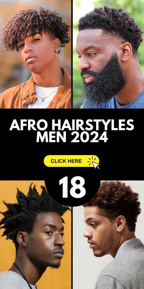 Afro hairstyles for men in 2024 are all about embracing natural texture and individuality. Black men can rock short and curly Afros for a low-maintenance yet stylish look. For those who prefer length, long curly Afros are a bold choice. The full Afro radiates confidence, while incorporating a fade adds a modern touch. Creative options like Black man braids and accessorizing with bandanas offer a unique and trendy spin to these classic styles. Spiky Afro Hair Men, Short Afro Men Hairstyles, Mullet Hairstyle Black Mens, Afro Mullet Black Man, Short Afro Hairstyles Men, Short Curly Hair Men Black, Black Male Curly Hairstyles, Black Men Afro Hairstyles, Curly Mohawk Hairstyles Men