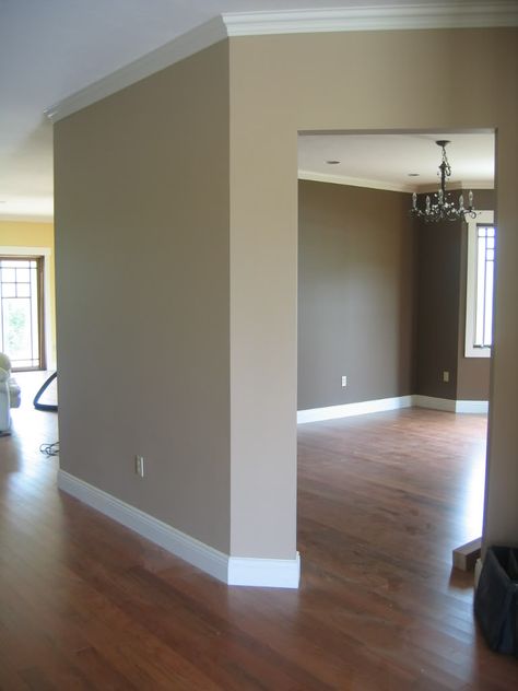 Paint color: SAND OF TIME, Sherwin Williams 6101 basement walls and sonoma for big part of basement Dinning Room Paint Ideas, Kitchen Separation, Beige Paint Colors, Kitchen Colour, Brown Rooms, Sands Of Time, Perfect Blue, Room Paint Colors, Dresser Makeover