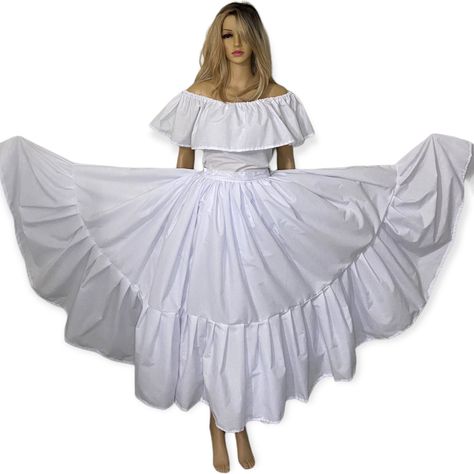 Traditional Dresses Puerto Rico, Puerto Rican Culture Outfits, Puerto Rico Clothing, Folkloric Dress, Skirt Dance, Dancing Dress, Traditional Dance, Skirt And Top, Sewing Diy