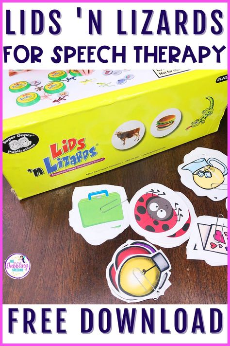 Get tips for how to adapt the speech therapy game Lids and Lizards and get a free printable for adapting the game all year long throughout the different seasons and themes. Speech Therapy Themes, Speech Games, School Speech Therapy, Speech Therapy Games, Prepositional Phrases, Slp Activities, Language Goals, Therapy Games, Preschool Speech