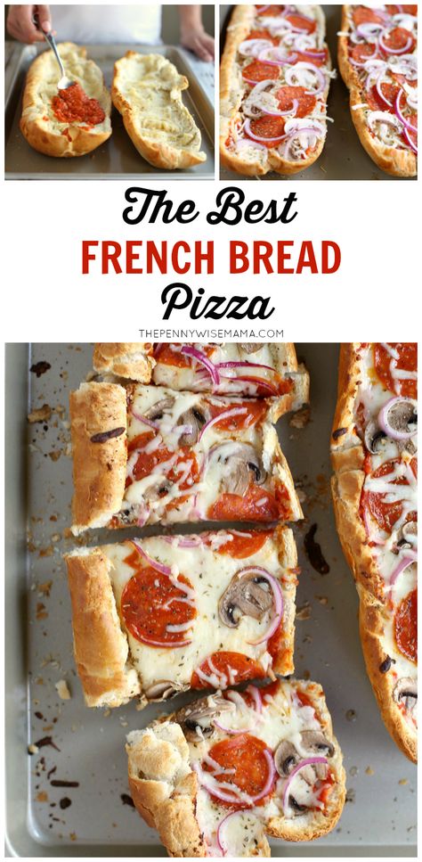 The BEST French Bread Pizza! So simple and delicious. Your kids will love making their own! #TheStoryofSauce French Bread Pizza, Jimmy Johns, Bread Pizza, Easy Pizza, French Bread, Pizza Party, Pizza Bread, Provolone, Deep Dish