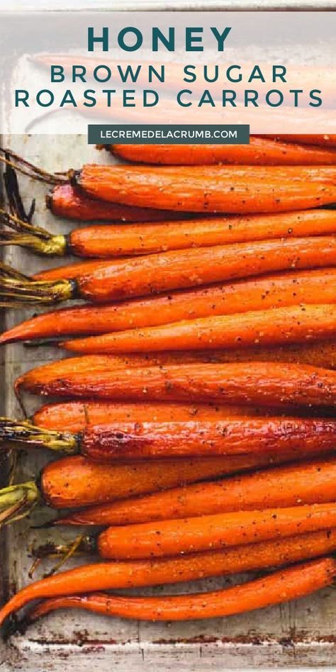 Roasted Carrots For Passover, Easter Glazed Carrots, Homey Glazed Carrots Recipe, Honey Baked Carrots Recipe, Roasted Carrots Sweet, Roasted Glazed Carrots Recipe, Baked Candied Carrots, Holiday Roasted Carrots, Long Carrots Recipe