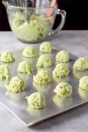 Pistachio cream cheese cookies! Cookies With Pistachios, Pistachio Cookies Pudding, Pistachio Wedding Cookies, Best Christmas Cookies Recipes Popular, 12 Tomatoes Recipes Cookies, Pub Cookies, Chocolate Truffle Cookies Recipe, Fun Christmas Cookies, Best Cookies In The World