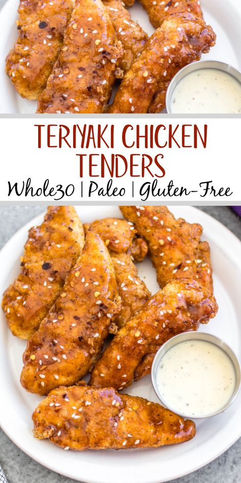 Whole 30 Baked Chicken Recipes, Baked Teriyaki Chicken Tenders, Breaded Teriyaki Chicken, Chicken Tenders In Oven, Teriyaki Chicken Tenders, Surgery Prep, Oven Baked Chicken Tenders, Baked Teriyaki Chicken, Butcher Box