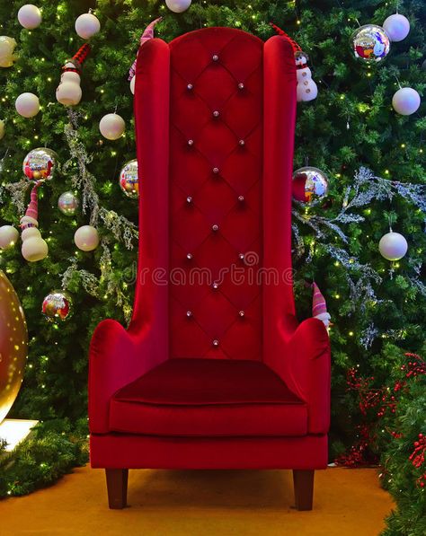 Santa Chair, Tall Chair, Gothic Dollhouse, Santa Claus Decorations, Tall Chairs, Christmas Chair, Christmas Tree Background, Diy Santa, Christmas World