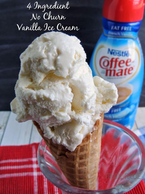 No ice cream maker is needed for this simple & creamy 4 Ingredient No Churn Vanilla Ice Cream. No Churn Vanilla Ice Cream, Collage Recipes, Ice Cream Cakes, Homemade Vanilla Ice Cream, Fav Products, Homemade Ice Cream Recipes, No Churn Ice Cream, Cream Cakes, Treats Recipes