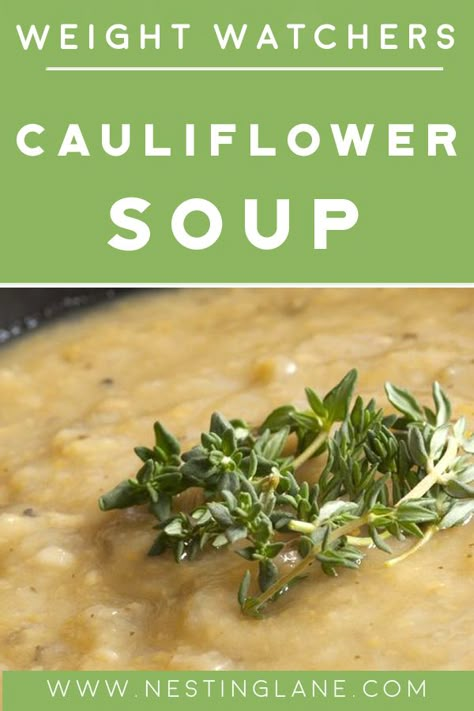 Ww Low Point Soups, Cauliflower Soup Healthy Clean Eating, Ww Low Point Soup Recipes, Low Calorie Cauliflower Soup, Cauliflower Apple Soup, Ww Cauliflower Soup, Ww Cauliflower Recipes, Ww Soups Recipes, Weight Watchers Soup Zero Points