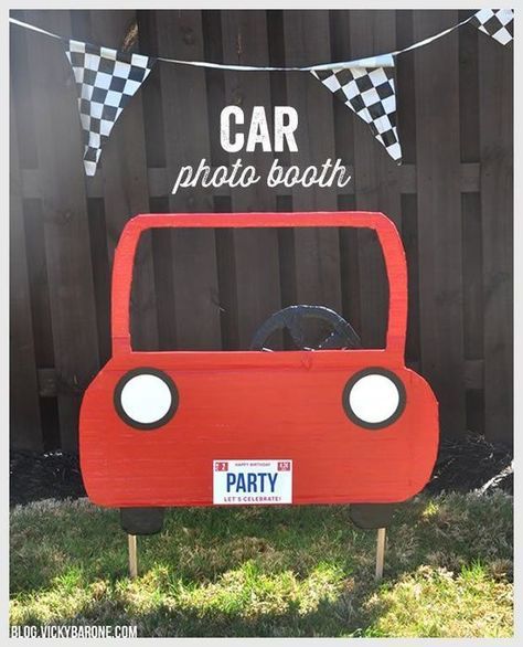 Car Photo Booth, Car Birthday Party Ideas, Race Car Birthday Party Ideas, Compleanno A Tema Hot Wheels, Auto Party, 2nd Birthday Party For Boys, Car Birthday Party, Festa Hot Wheels, Kids Races