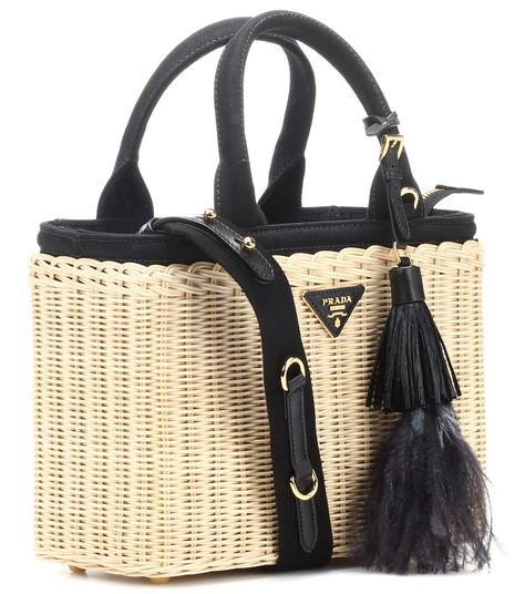 Borsa In Midollino - Prada | mytheresa.com Basket Handbag, Basketball Bag, Bag Prada, Bag Outfit, Bamboo Bag, Basket Tote, Bamboo Basket, Wicker Bags, Handbag Heaven