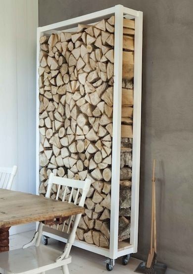 Firewood Storage Ideas - 12 "Different" Strategies - Bob Vila Firewood Storage Indoor, Outdoor Firewood Rack, Range Buche, Firewood Rack, Firewood Storage, Hemma Diy, Diy Casa, Salon Interior Design, Diy Holz