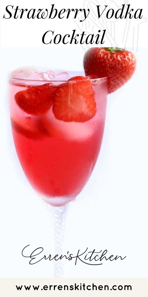 This Strawberry Vodka Cocktail is made with strawberry schnapps, vodka, lemonade & cranberry juice. It's the perfect summer cocktail for warm summer nights or days by the pool. Strawberry Cocktail Recipe, Fruit Drinks Recipes, Cranberry Juice And Vodka, Strawberry Cocktail, Fruity Alcohol Drinks, Strawberry Cocktails, Booze Drink, Strawberry Vodka, Cranberry Vodka