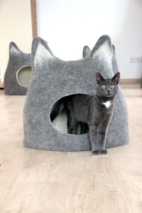 Katt Hus, Kat Diy, Chat Diy, Pet Beds Cat, Cat Basket, Wool Cat, Bed Dog, Dog Beds For Small Dogs, Cat Cave