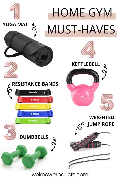 Gym Needs Products, Home Workout Essentials, Health And Fitness Products, Garage Gym Ideas Small, Gym Must Haves, At Home Workout Equipment, Workout Products, Home Gym Must Haves, Workout Equipment For Home