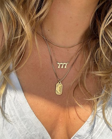 Angel Number Necklace Stack, 777 Necklace, Spiritual Aesthetics, Angel Number Necklace, Necklace Stack, Number Necklace, Celestial Jewelry, Moon Jewelry, Angel Number