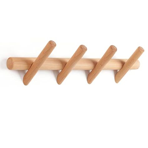 Wood Coat Rack Wall, Wood Coat Hooks, Peg Wall, Wooden Coat Hooks, Wood Packaging, Entryway Hooks, Coat And Hat Rack, Wood Coat Rack, Garage Bathroom