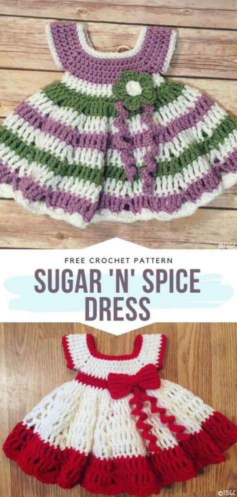 Festive Baby Dresses Free Crochet Patterns Newborn Crochet Dress Pattern Free, Crochet Baby Gifts Free Pattern, Crochet Baby Girls, Crochet Baby Dress Free Pattern, Crochet Newborn Outfits, Baby Dress Tutorials, Crochet Patterns Baby Girl, Crochet Wraps, Girls Frocks