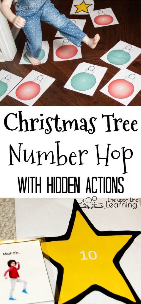 A Christmas Gross Motor Skills Number Recognition Activity Christmas Games For Preschoolers, Preschool Gross Motor, Music Crafts Preschool, Preschool Christmas Games, Number Recognition Activities, Thanksgiving Games For Kids, Preschool Christmas Activities, Gross Motor Activity, Christmas Units