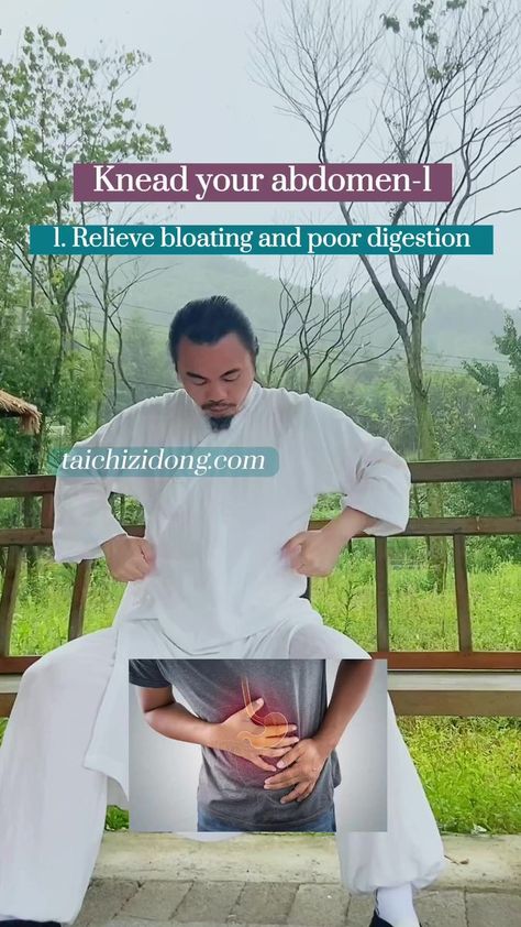 Specific exercise improves symptoms, daily full-body exercises remove root causes. https://taichizidong.com/products/daily-routine-1 Knead your abdomen-1 1. Relieve bloating and poor digestion. 2. Relieve constipation. 2-3 minutes a day After middle age or insufficient exercise, the peristalsis of the intestine and stomach will slow down, resulting in insufficient secretion of intestinal and gastric fluid, and you will have problems such as slow digestion, bloating, belly obesity, poor slee Slow Digestion, Stomach Growling, Poor Digestion, Relieve Constipation, Body Exercises, Middle Age, Slow Down, Full Body Workout, Daily Routine