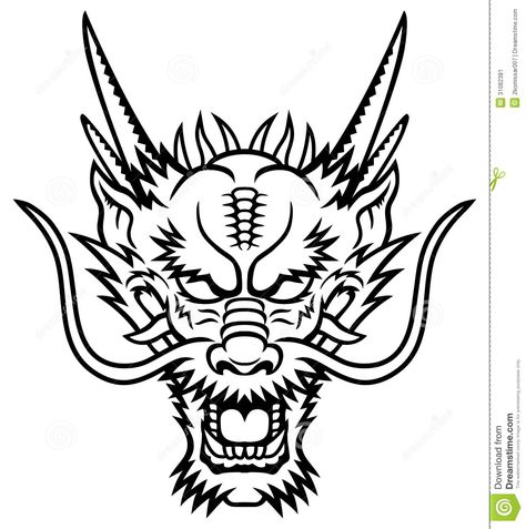 Dragon Head Stock Image - Image: 31082381 Dragon Head Drawing, Dragon Head Tattoo, Tato Naga, Chinese Dragon Tattoos, Kunst Tattoos, Dragon Face, Dragon Coloring Page, Asian Dragon, Dragon Illustration