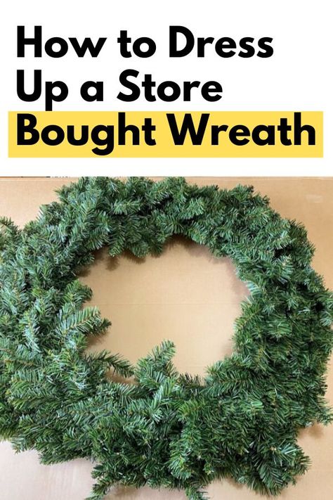 Dollar Store Christmas Wreath, Cheap Christmas Wreaths, Christmas Reef, Plain Wreaths, Decorated Wreaths, Christmas Wreaths Diy Easy, Easy Diy Wreaths, Wreaths Ideas, Easy Christmas Wreaths