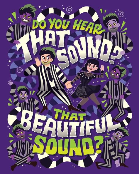 Beetlejuice Musical — Risa Rodil - Lettering & Illustration Beetlejuice Musical, Risa Rodil, Retro Illustrations, Lettering Illustration, My Type, Beetlejuice, Musical, Illustrator, Typography