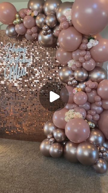 Shimmer Wall With Balloons, 21st Birthday Balloons, 24 Birthday, Shimmer Wall, Rose Gold Balloons, 24th Birthday, Time Lapse, Balloon Garland, 21st Birthday